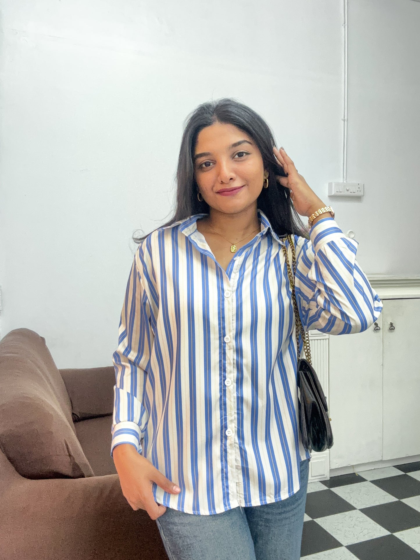 Blue striped shirt
