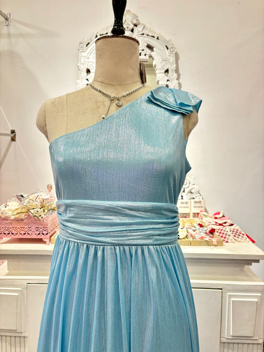 Aqua blue pleated gown✨