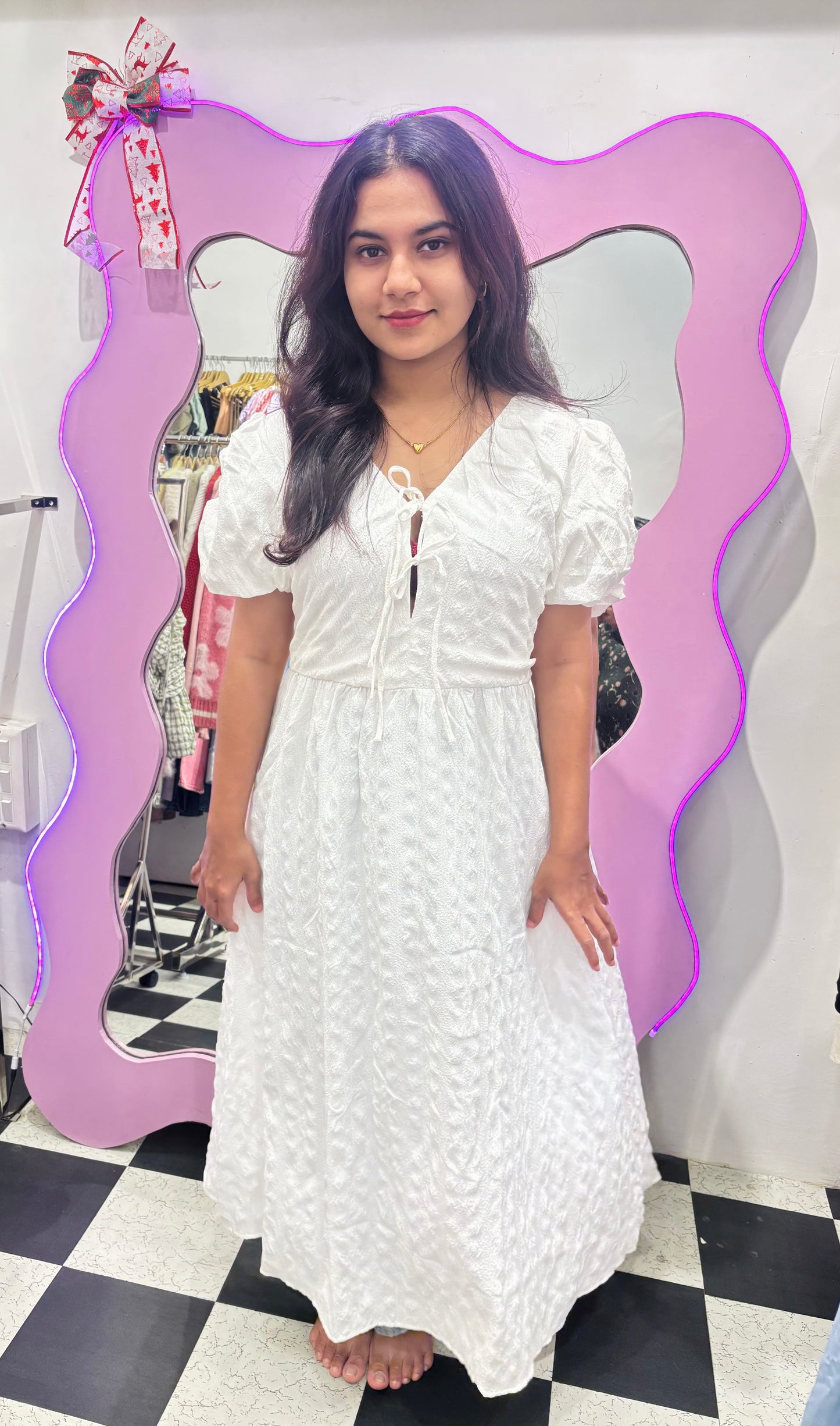 Cute white tie dress🤍