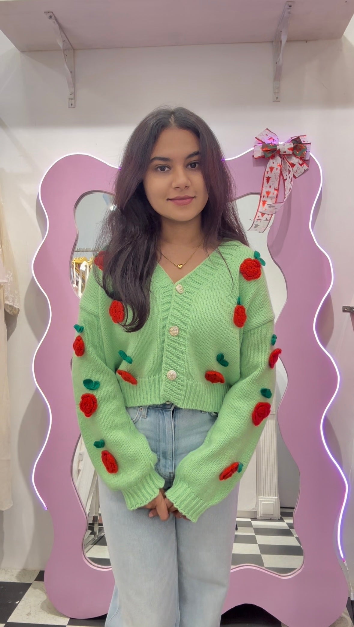 Green flower cardigan🌷