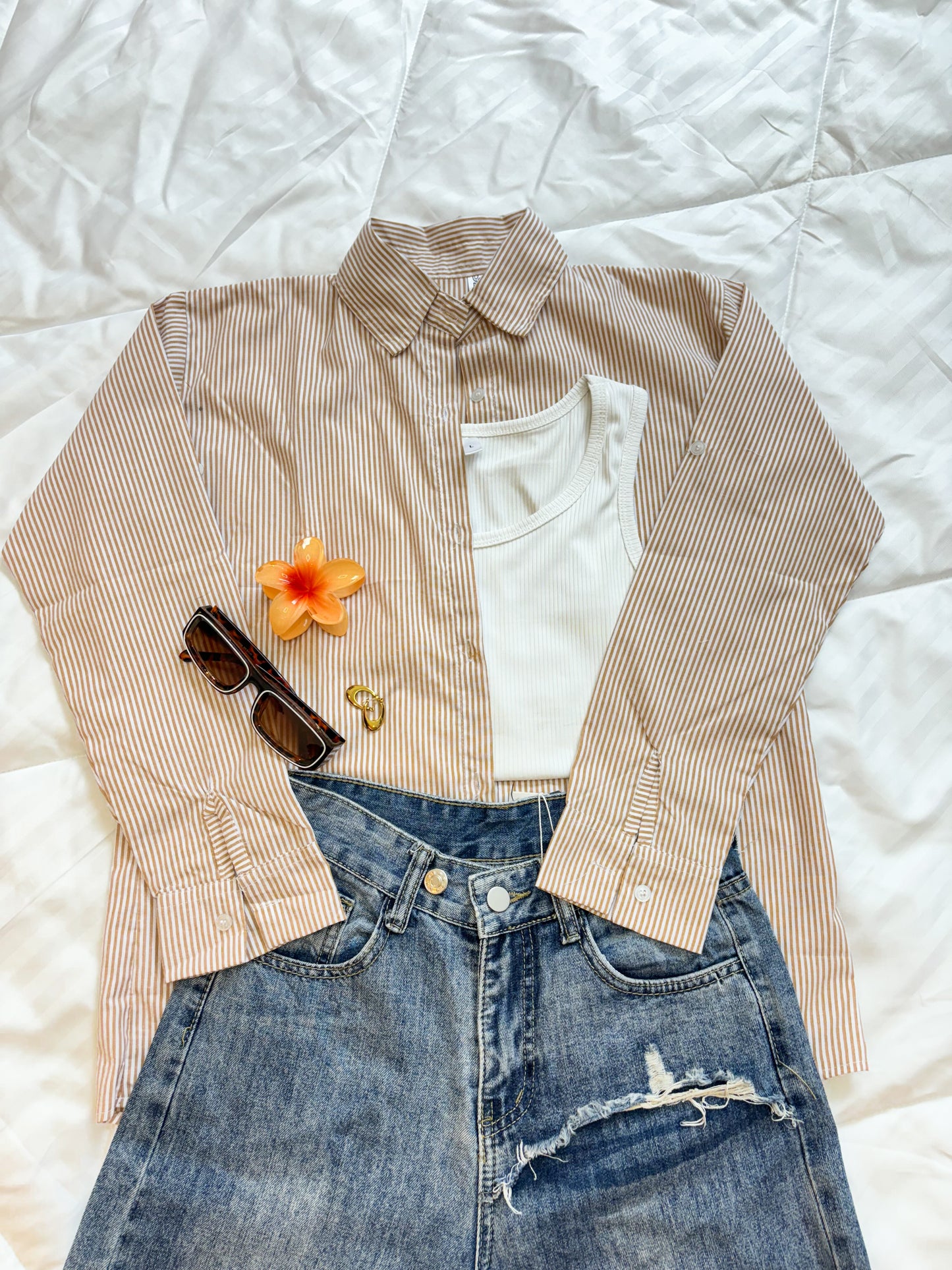 Beige striped shirt