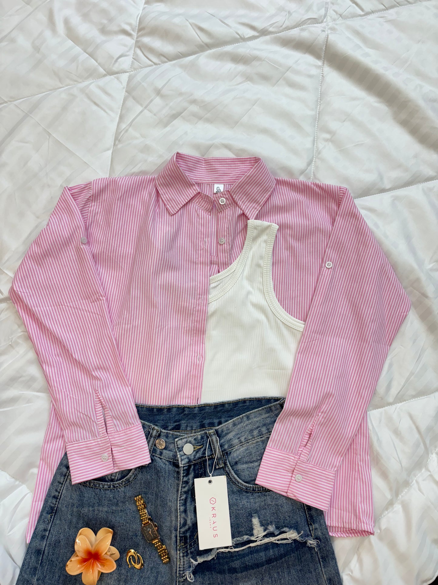 Pink striped shirt