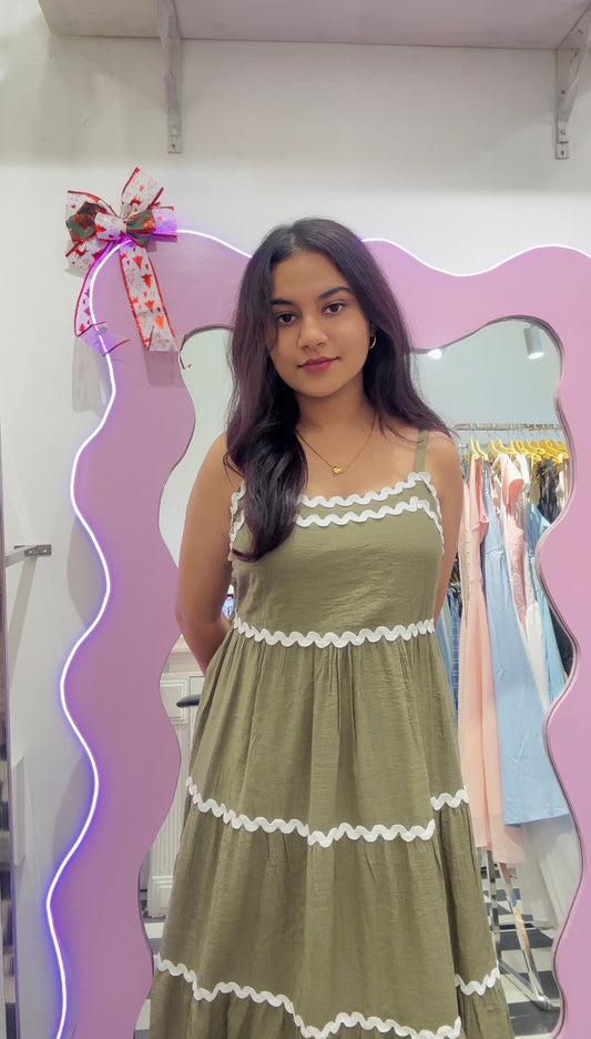 Ruffled Fit and Flare Dress including inner🤍