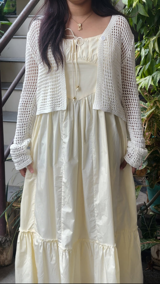 Cute butter yellow dress with cardigan 💛