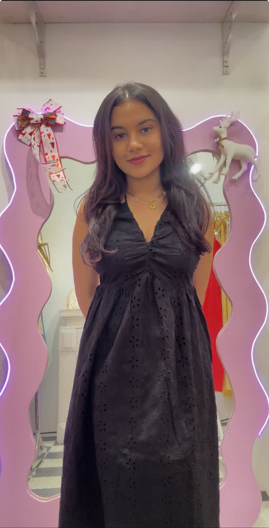 Imported black hacoba cotton dress🌷