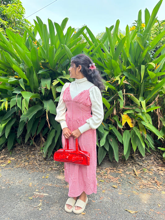 Cute red white summer dress🍓