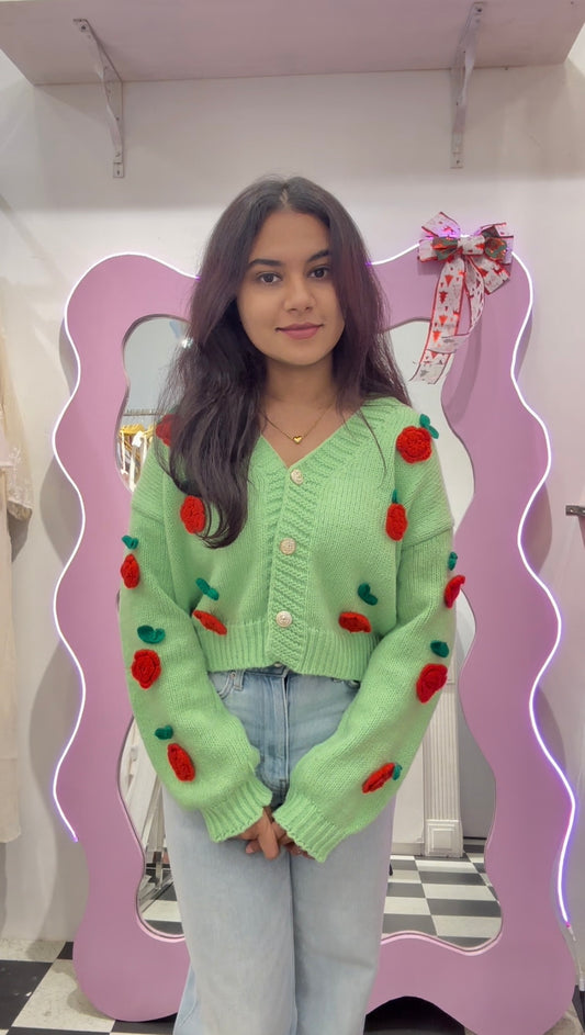 Green flower cardigan🌷